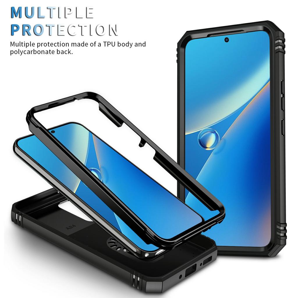 Para Samsung Galaxy A54 5G Capa PC TPU com Suporte, Capa à Prova de Choque com Compartimento para Cartões, Protetor de Lente