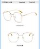 Metal Matte Glasses for Women - Built-in Blush, Prescription Compatible, Large Frames, Face Slimming Effect
