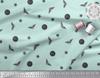 Soimoi Purple Japan Crepe Satin Fabric Moon,Star & Bats Halloween Print Fabric by the Metre 42 Inch