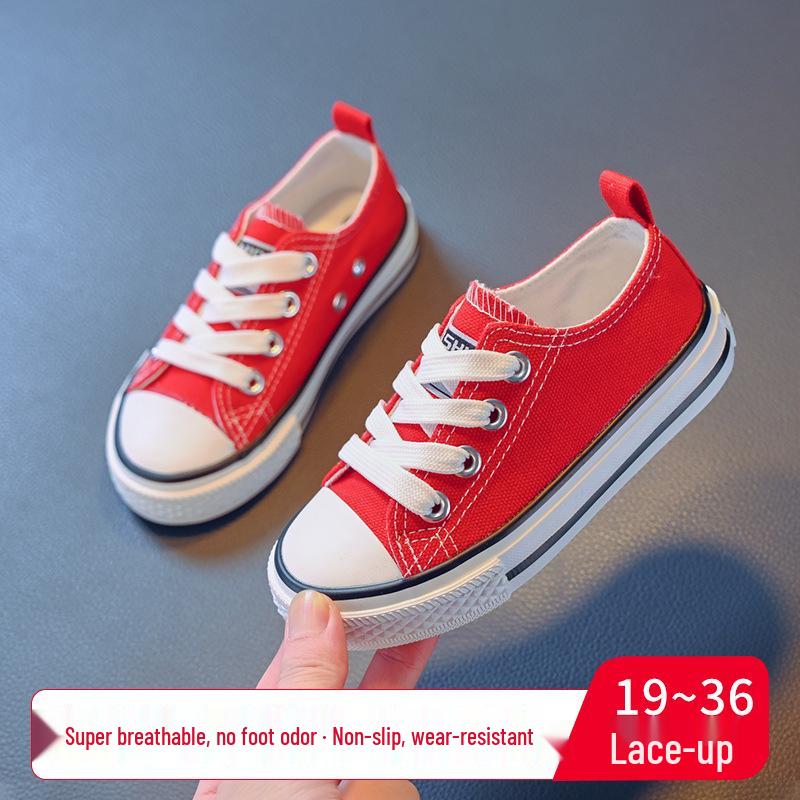2026 Summer Korean Style Girls' Canvas Shoes: Soft Sole for Small, Medium, & Large Children – Ideal for School & Play