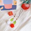 Christmas Tree Phone Lanyard with Acrylic Leaves Designs Bead Decorations Phone Hanging Pendant for Holiday Decors