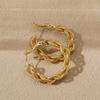 Golden Twisted Hoop Earrings for Women Elegant Chunky Statement Jewelry Gift