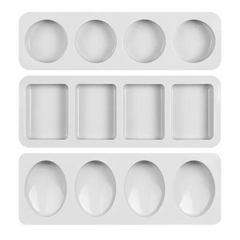 3D Handmade Creative Mould Oval Round Square Soaps Molds Silicone Soap Mold for Handmade Soap Making Forms Accessories Supplies