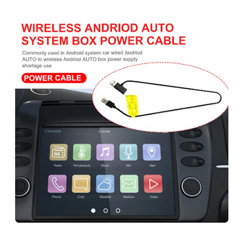 Wireless Carplay Ai Box Power Cable Android Auto Converter Two-Point Line Prevent Restart Stable Power Supply