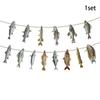 Fishes Creative Pattern Paper Banner Fishing Party Scene Props Decoration