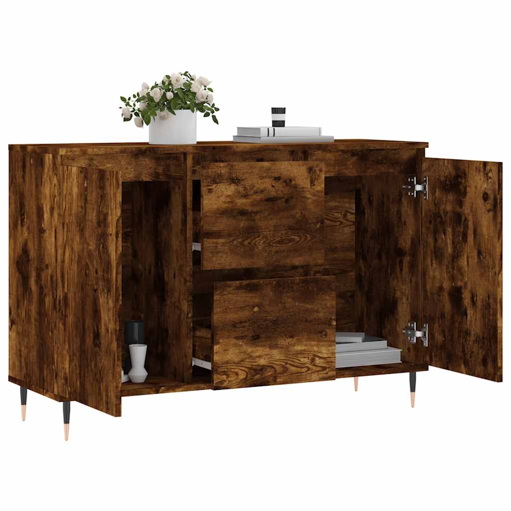 Sideboard Smoked Oak 101.5 X 35 X 70 Cm Wood Based Material