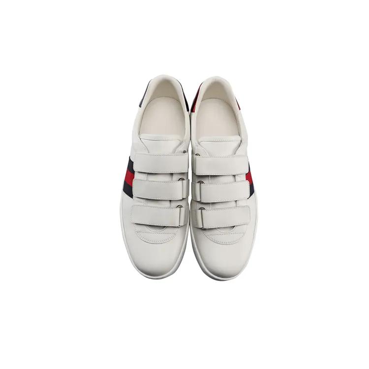 Gucci New Ace Grip-Strap Low 'White' (Unisex) White / Blue / Red Skateboard Shoes 548699 DOPE0 9095