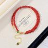 4Mm Natural Chalcedony White Crystal Strawberry Crystal Clavicle Chain Necklace