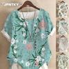 JPNTKY Women's Fashion Casual Short Sleeve O-Neck Blouses & Shirts