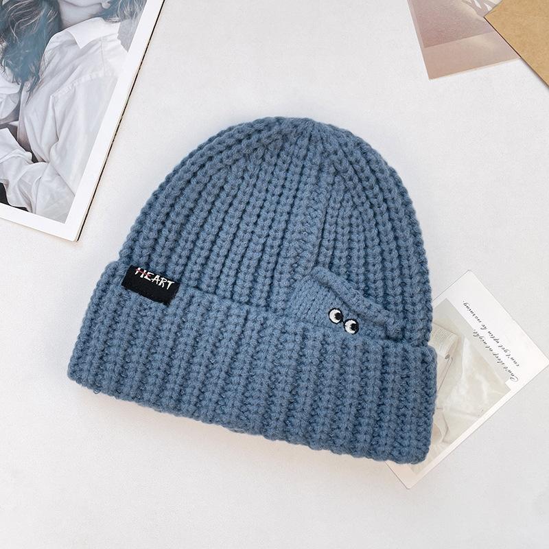 

Large head circumference knitted hat for women in autumn and winter versatile woolen hat to keep warm and protect ears make the face smaller One size