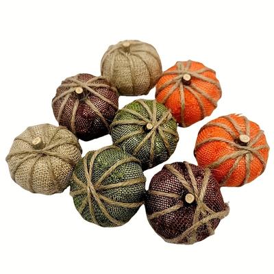 8 Pcs Simulation Color Pumpkin Hemp Rope Foam Pumpkin Party Decorations Props