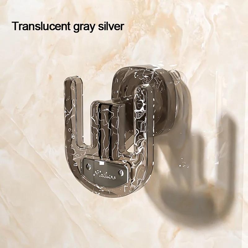 Настенная вешалка для тапочек, крючок без проколов для обуви, присоска, полка для хранения обуви, крючок для хранения тапочек в ванной 1pc серый