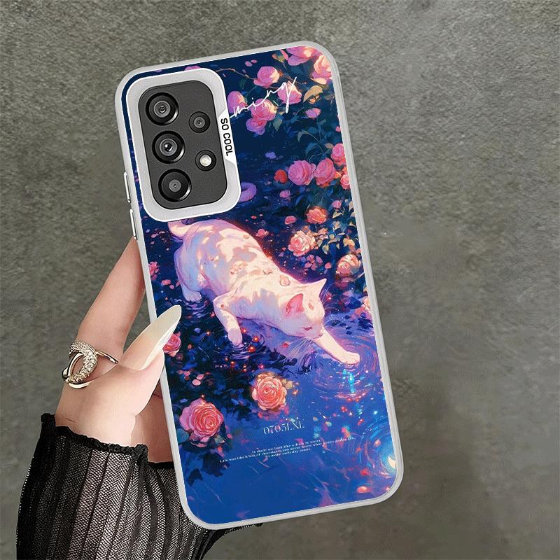 

Night Moon Cat Dreamy Art Shockproof Phone Case for Samsung A17 A16 A15 A14 A37 A57 A36 A56 A26 A35 A55 A25 A34 A54 A24 A13 A23 Samsung A06 5G