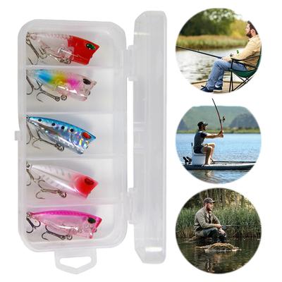 5pcs 4cm 3.2g Topwater Fishing Lure with Hooks Hard Crankbait Wobbler Fishing Bait for Bass Trout Pike Fishing Accessories