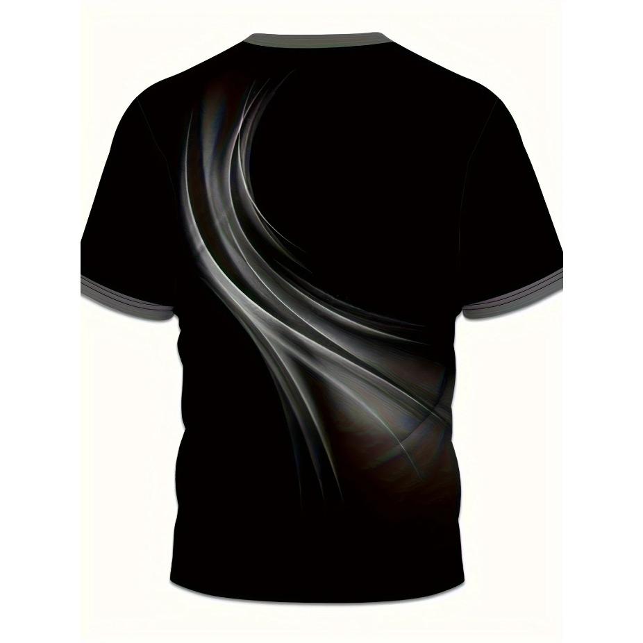 Stylish Men's Retro Compass and Map Pattern Crew Neck Short Sleeve T-Shirt for Summer Street Wear