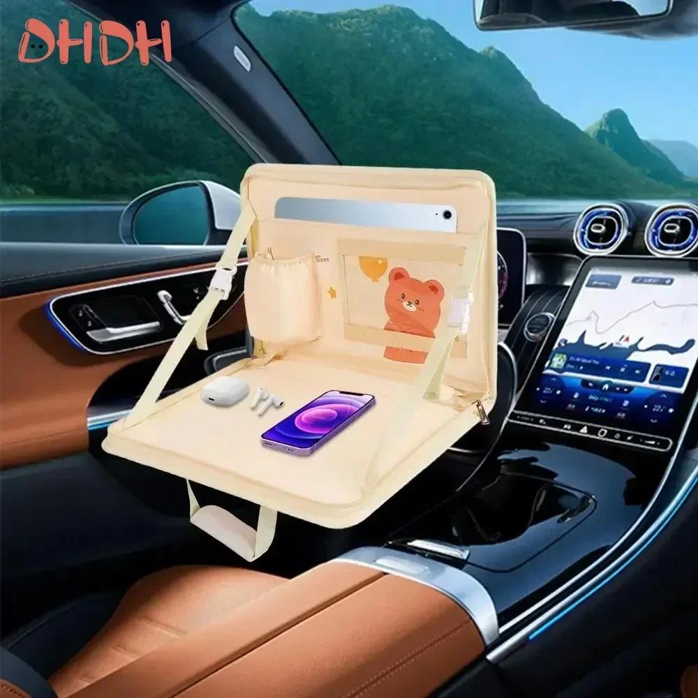 Multifunctional Car Work Table Folding Storage Bag Car Backseat Tray Table Steering Wheel Laptop Desk Car Organizer Food Trays