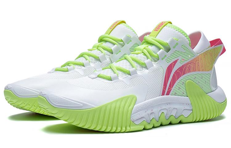 Li Ning Badfive 2 Low Basketball Shoes Men's Low Top Standard White/Neon Yellow Green ABFS003-17