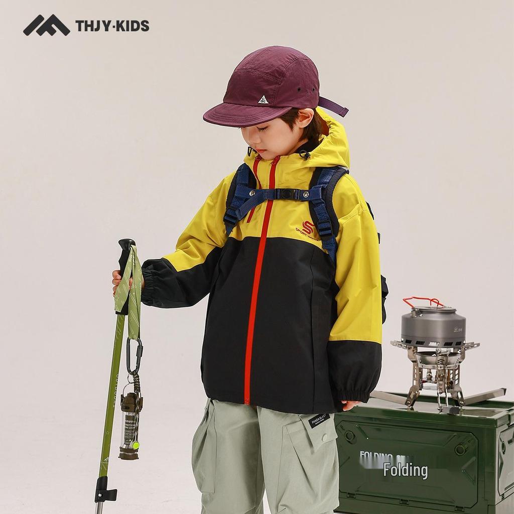 Autumn 2025 Boys' Detachable 3-in-1 Windbreaker: Outdoor Windproof & Waterproof Jacket