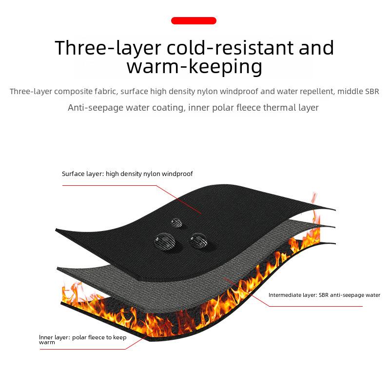 Guanti da Ciclismo Invernali da Uomo Antivento e Impermeabili con Touchscreen e Cerniera - Interno in Velluto Sci DB24
