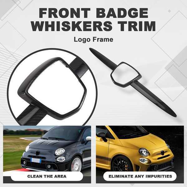 Carbon Fiber Emblem Frame Trim for Abarth 595/695 (2012-2023)