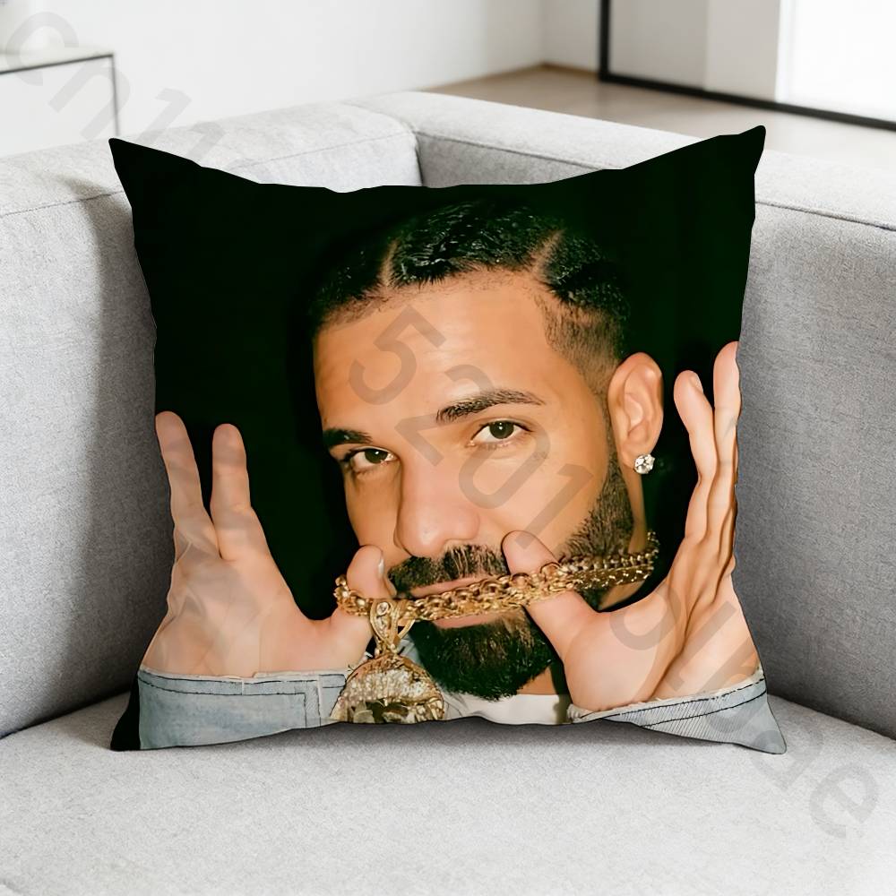 Rapper DDrake Pillow Case Square DoubleSided Printing Short Plush Sofa Cushion Cover Bedroom Bedside Pillow