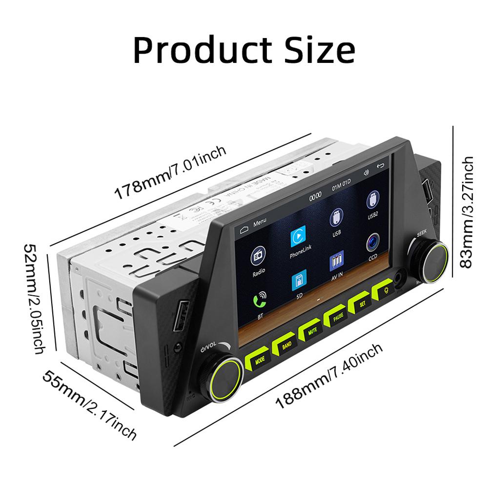 4.7 Inch Car Stereo BT MP5 Player RDS Radio Support HandsFree Calling UDiskAUXin Phone