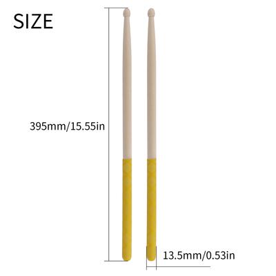 1 Paar Drumsticks 5A Anti-Rutsch-Drumstick Rutschfeste Drumsticks Ahornholz-Drumsticks mit dreieckiger Spitze