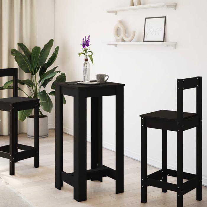 VidaXL Table de bar noir 51x50x103,5 cm bois d'ingénierie, table de pub, table haute, table de tabouret de bar, table de bar 854401