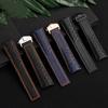Genuine Leather Watch Band For TAG Heuer MONACO CARRERA CAW211R/P Watchband lychee print cowhide Strap men's Bracelet 22mm