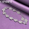 CHSHINE 925 Sterling Silver Flower Chain Bracelet For Women Lovers Wedding Fashion Charm Jewelry