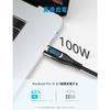 Ocetea USB Type C Cable 100W/5A 3M PD Compatible Fast Charging USB C to USB C Disconnection Prevention Type C Cable LED Output Screen Display Compatib