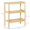 Multipurpose 3-Tier Space-Saving Bamboo Shelf. 62x33x80cm