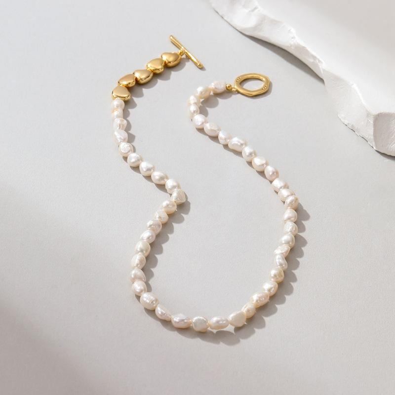 

Ожерелье из натурального пресноводного жемчуга в стиле ретро, ​​дворцовый ветер, цепочка на ключицу, женская цепочка