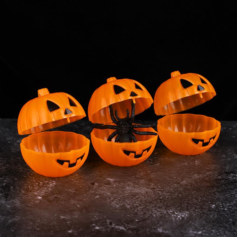 20/40Pcs Mini Halloween Pumpkin Box Plastic Candy Container Kids Trick or Treat Gift Favors Halloween Party Decoration Supplies