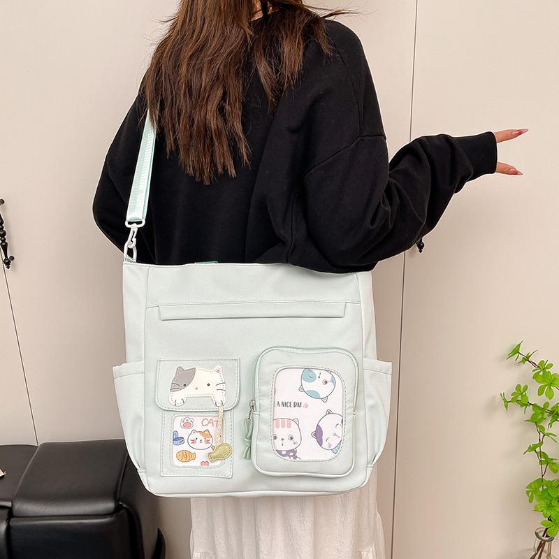 Borsa a tracolla da studente per campus, grande capacità, borsa a spalla da donna, borsa a mano