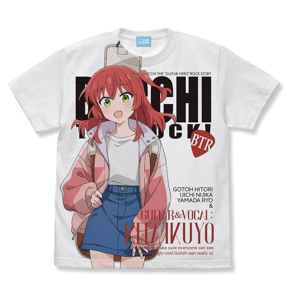 

[Official] 2D Cospa Anime [Bocchi Za Rock! ] Original illustration Ikuyo Kita Full Graphic T-shirt Street Fashion Ver. WHITE XL size