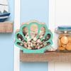 Wooden Shell Display Case Handcrafted Rustic Sea Shell Shadow Box Seashell Shaped Storage Display Box Home Office Desktop Decoration