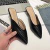 Fashion Women's Baotou Slippers 2025 Summer Beach Women's Shoes Pumps Pointy Toe Flat Women Sandals Slippers