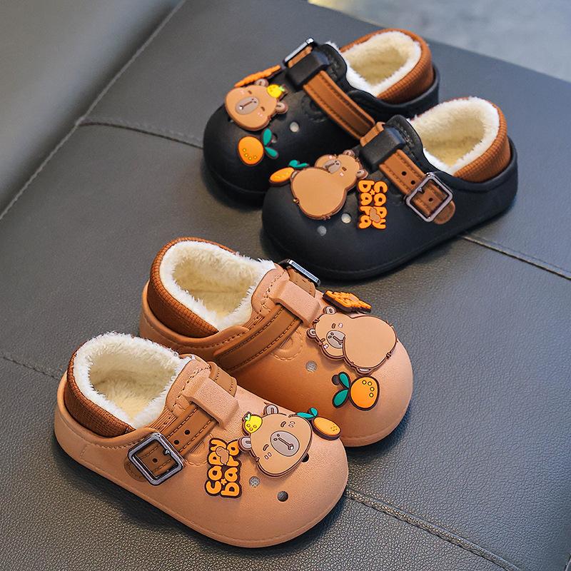 Autumn and Winter Children's Bags and Cotton Shoes for Boys and Girls, Middle-aged and Older Children, Home Children's Cotton Slippers