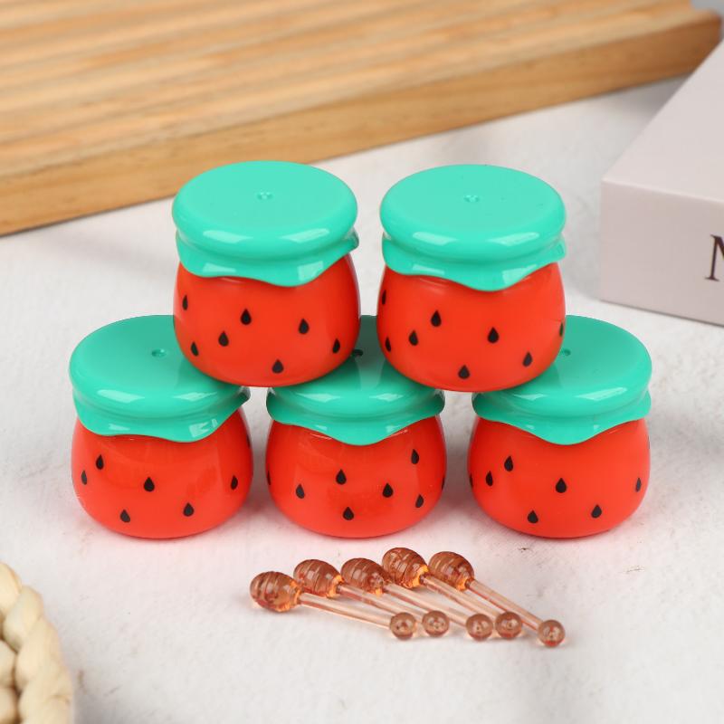 1Pcs Cute Watermelon Lip Balm Container Empty Lip Mask Jar With Mini Honey Stick Lipstick Packaging Tank Mini Cosmetic Dispenser