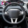 Car Styling ABS Chrome Steering Wheel Protection Trim Sticker for Peugeot 208 2008 GTI 2014 - 2017 Stickers Accessories