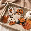 Lightweight Wood Holiday Ornaments Vintage Halloween Wooden Hanging Ornaments Rustic Pumpkin Owl Ghost Farmhouse Tree Decoration with Rope for Window