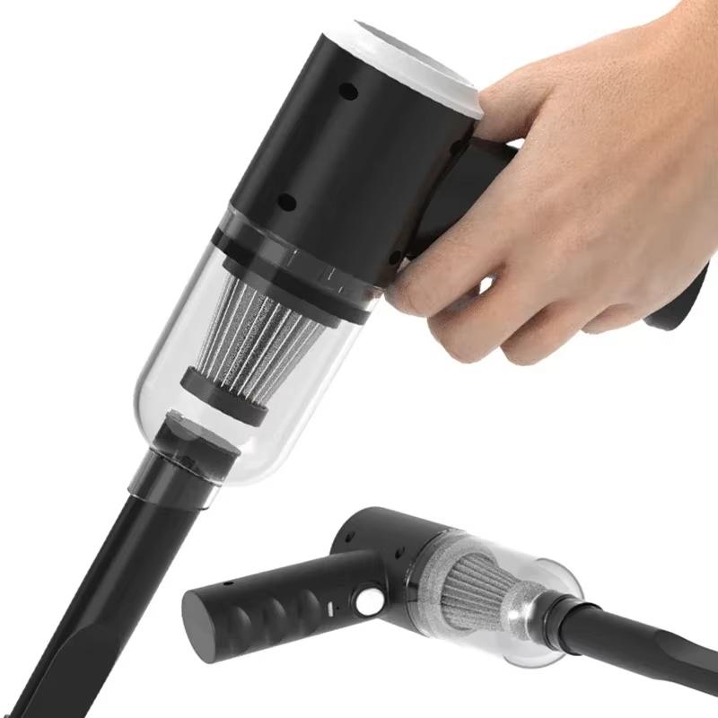 Handheld Cordless Vacuum Cleaner with Long Nozzle and Brush Attachment for Car Home Office Cleaning