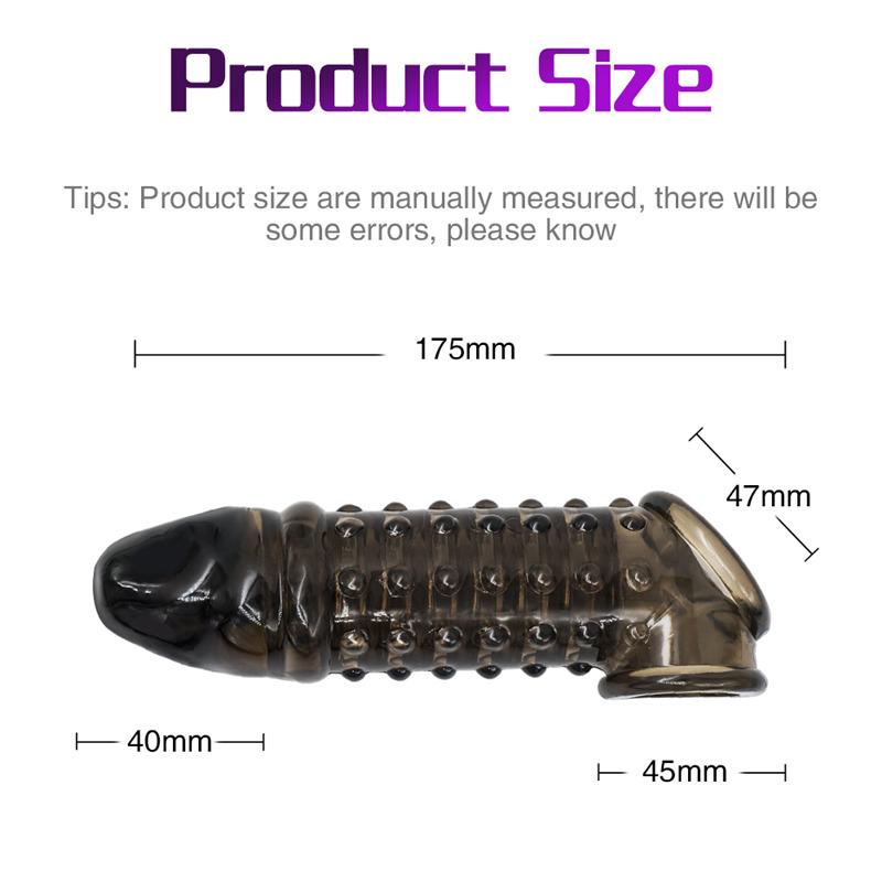Soft Penis Sleeve Reusable Condom Extender Penises With Particles Toys Erotic Penis Extender Delay Ejaculation Sex Toy Men