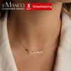EMANCO DIY Birthstone Customized Fashion Stainless Steel Name Necklaces Personalized Letter Choker Necklace Pendant