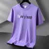 Teenager Boys Summer Loose Short Sleeve O Neck Letter Printed Pullover Brathable Cotton T-shirt