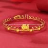 999 Pure Gold Women's Red String Horse Bracelet with Luck Bead