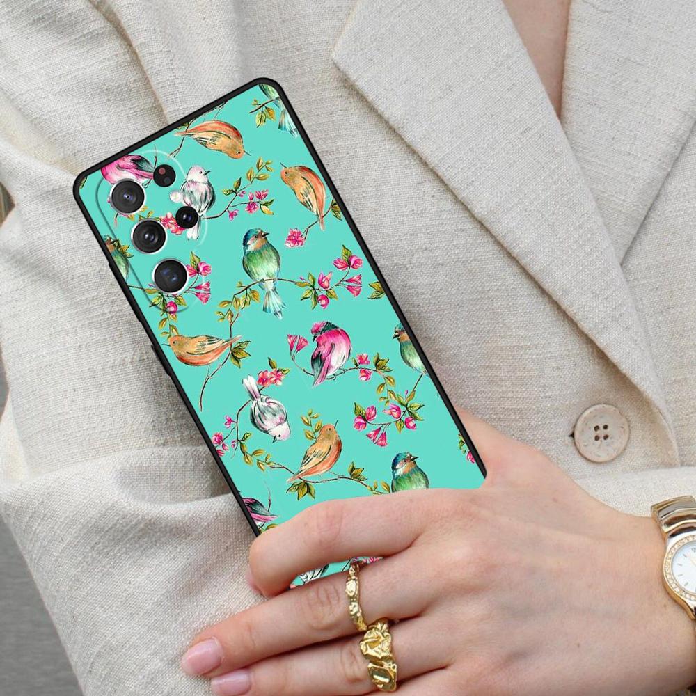 Garden Birds Cell Phone Case for Samsung Galaxy S26 Ultra S25 S24 S23 S22 S21 S20 Note10 Cover