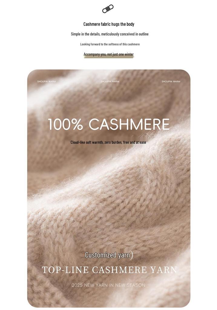Women's 100% Pure Cashmere Cable Knit Pom-Pom Hat with Ear Protection - Stylish and Warm Head Wrap