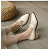 Vintage Belt Buckle Pointed Head Single Shoes Women 2025 New Soft Leather Small Leather Shoes Thick Heel Single Shoes